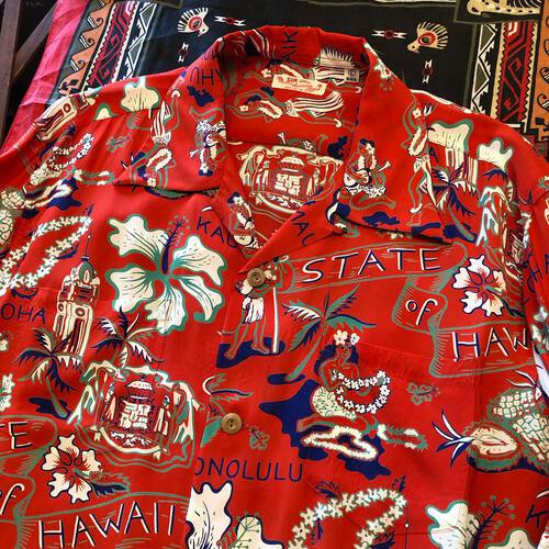 希少長袖アロハ!SUN SURF RAYON HAWAIIANSHIRT “STATE OF HAWAII”