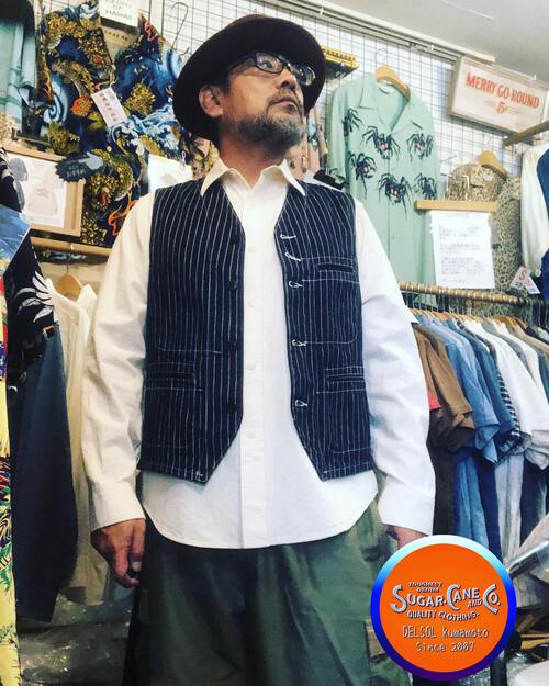 アメカジスタイル定番モデル!SUGAR CANE WHITE CHAMBRAY L/S WORK SHIRT