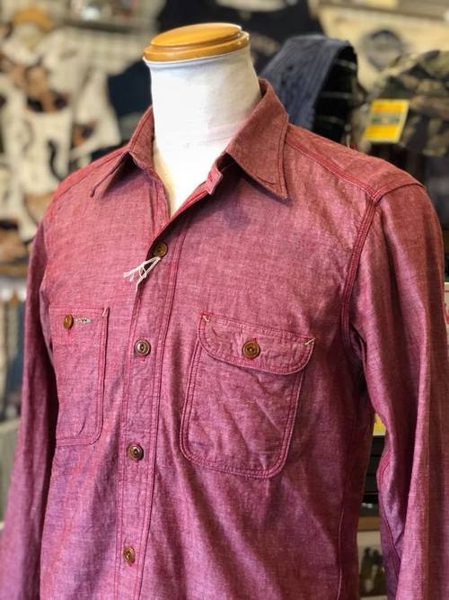 MFSC 『SURPLUS』 5oz CHAMBRAY NIXON SHIRT RED
