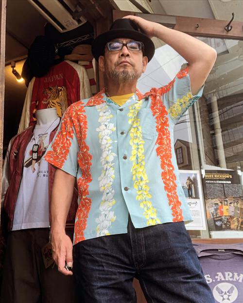 SUN SURF RAYON HAWAIIAN SHIRT “FLORAL CHAIN”