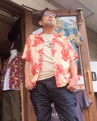 SUN SURF COTTON × LINEN  OPEN SHIRT  “ISLAND PINEAPPLE”