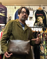 ARTBROWN HORWEEN LEATHER W Thread Shoulder Bag ブラウン