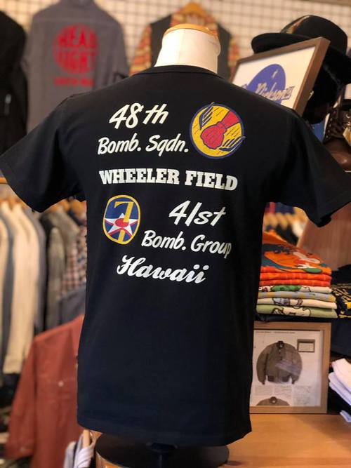 BUZZ RICKSONS S/S SQUADRON T-SHIRT 『48th BOMB. SQ.』BLACK
