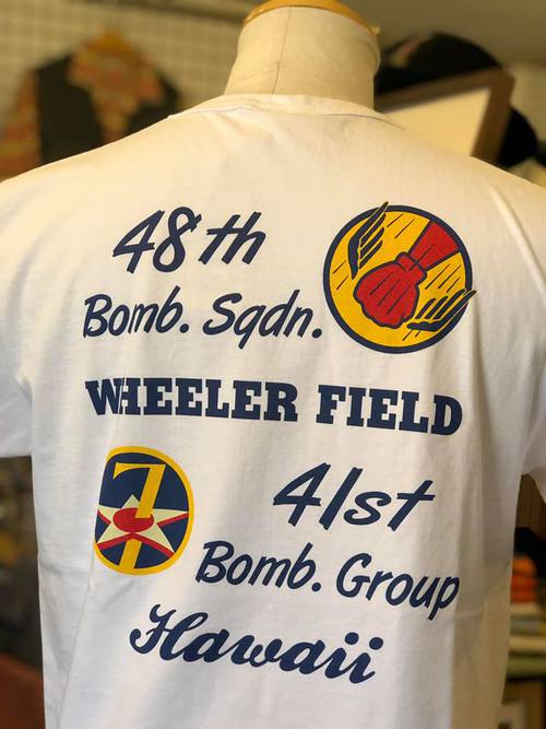 BUZZ RICKSONS S/S SQUADRON T-SHIRT 『48th BOMB. SQ.』WHITE