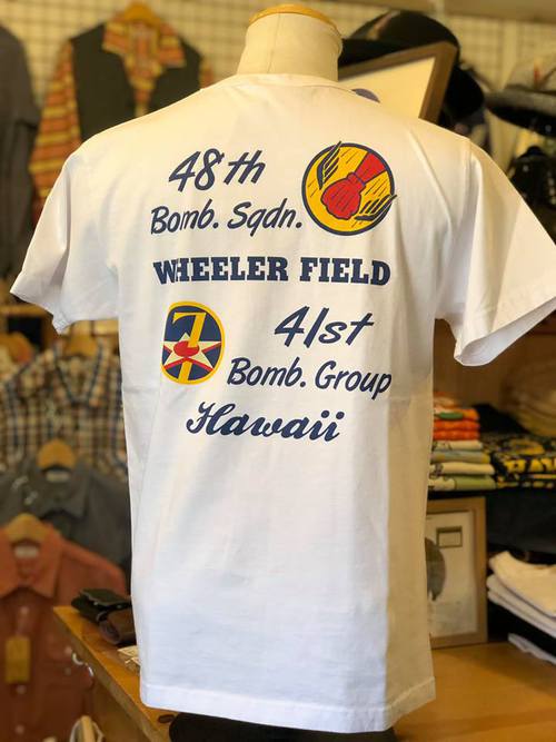 BUZZ RICKSONS S/S SQUADRON T-SHIRT 『48th BOMB. SQ.』WHITE