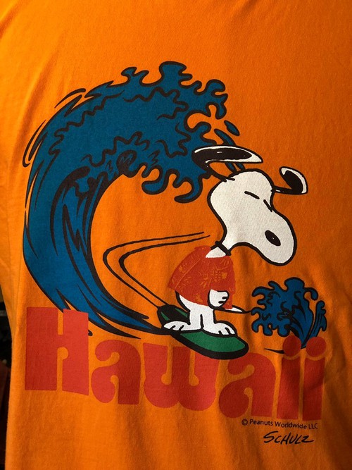 SUN SURF × PEANUTS S/S T-SHIRT Snoopy『SURF HAWAII』 ORANGE
