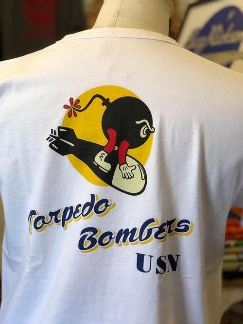 BUZZ RICKSONS S/S SQUADRON T-SHIRT 『U.S.N. VT-2』WHITE