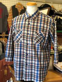 Sugar Cane Light SEERSUCKER MADRAS CHECK 7分袖ワークシャツ