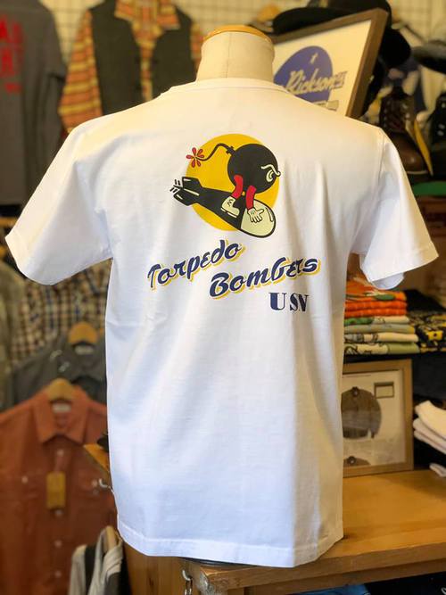 BUZZ RICKSONS S/S SQUADRON T-SHIRT 『U.S.N. VT-2』WHITE