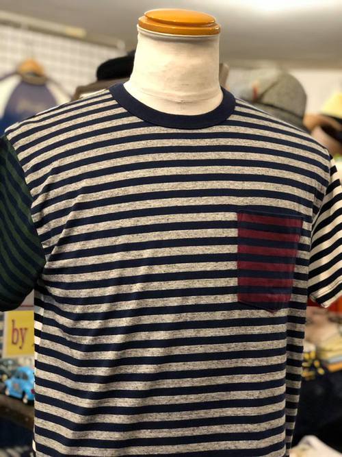 WHITESVILLE BORDER POCKET T-SHIRT CRAZY PATTERN H.GRAY
