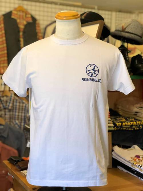 BUZZ RICKSONS S/S SQUADRON T-SHIRT 『48th BOMB. SQ.』WHITE