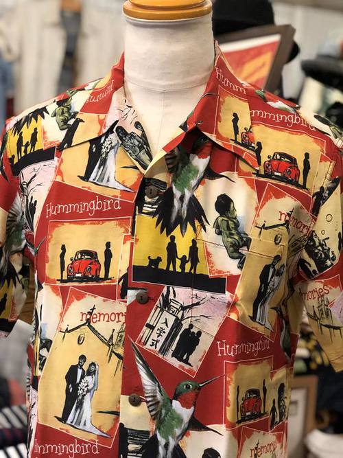KEONI OF HAWAII ALOHA SHIRT 『人生は楽園』RED