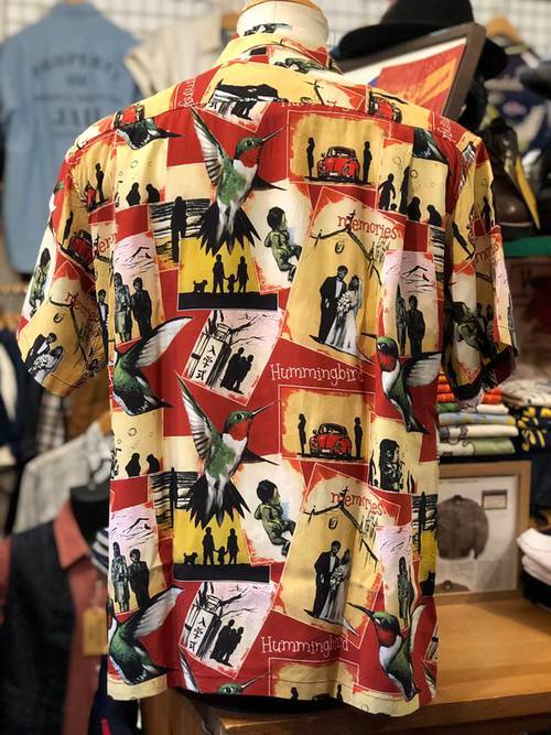 KEONI OF HAWAII ALOHA SHIRT 『人生は楽園』RED