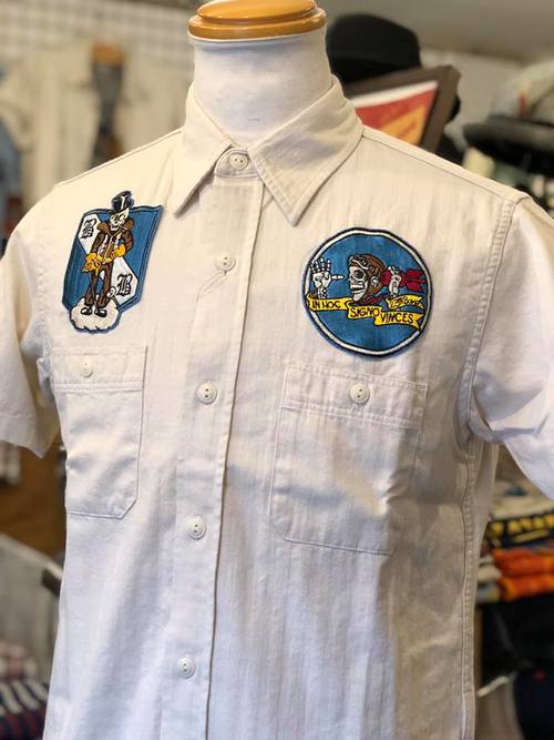 BUZZ RICKSONS SQUADRON REUNION S/S SHIRT OFF WHITE