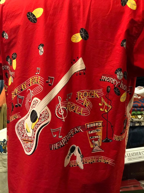 STAR OF HOLLYWOOD OPEN SHIRT ROCKNROLL GUITAR RED