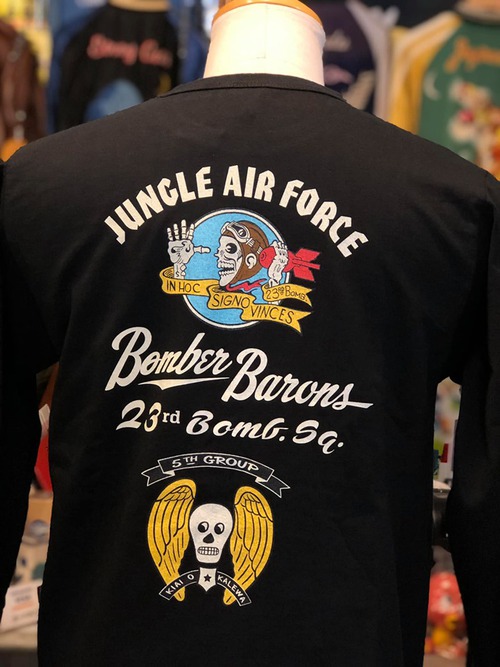 BUZZ RICKSONS L/S T-SHIRT BOMBER BARONS OLIVE