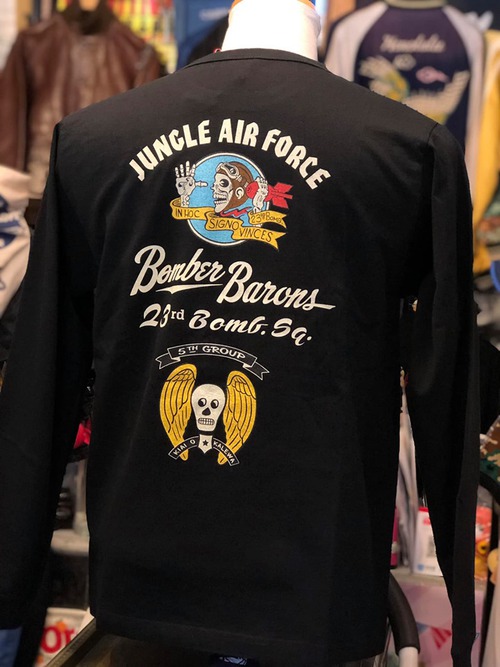 BUZZ RICKSONS L/S T-SHIRT BOMBER BARONS OLIVE