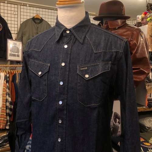 SUGAR CANE BLUE DENIM L/S WESTERN SHIRT A.BLUE