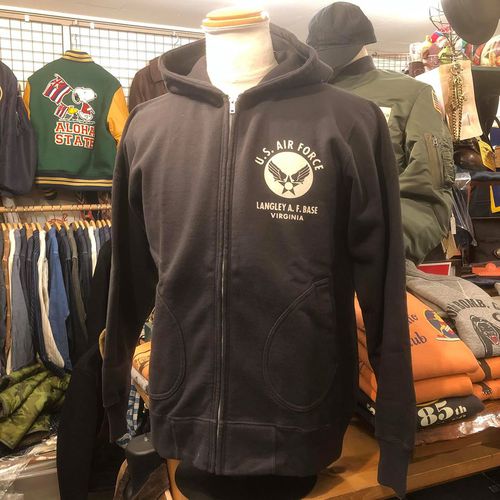 BUZZ RICKSONS フルジップ スウェットパーカー”U.S. AIR FORCE” BLACK