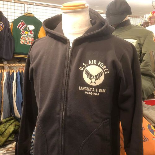 BUZZ RICKSONS フルジップ スウェットパーカー”U.S. AIR FORCE” BLACK