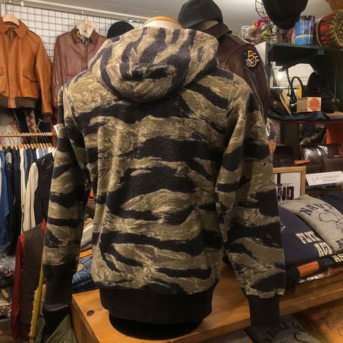BUZZ RICKSONS HOODED FULL ZIP SWEAT PARKA TIGER CAMOUFLAGE