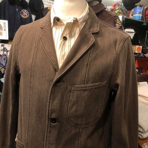 SUGAR CANE FICTION ROMANCE 11oz. SATTEN CHECK WORK JACKET