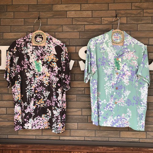 SUN SURF S/S RAYON HAWAIIAN SHIRT “CHERRY BLOSSOMS”