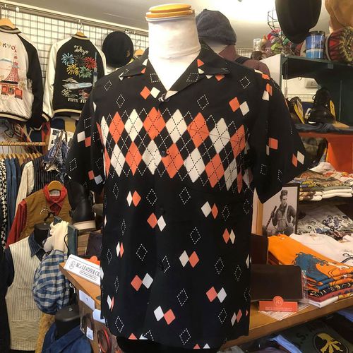 STAR OF HOLLYWOOD OPEN SHIRT ”ARGYLE” BLACK