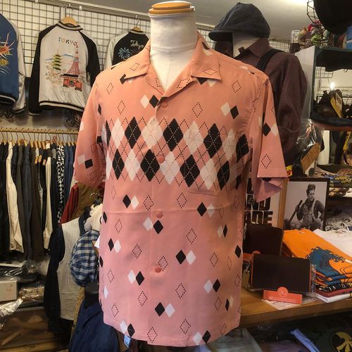 STAR OF HOLLYWOOD OPEN SHIRT ”ARGYLE” PINK