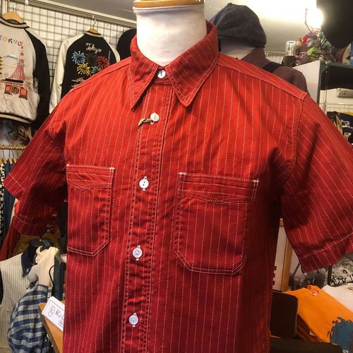 SUGAR CANE FICTION ROMANCE 8.5oz. RED WABASH S/S WORK SHIRT