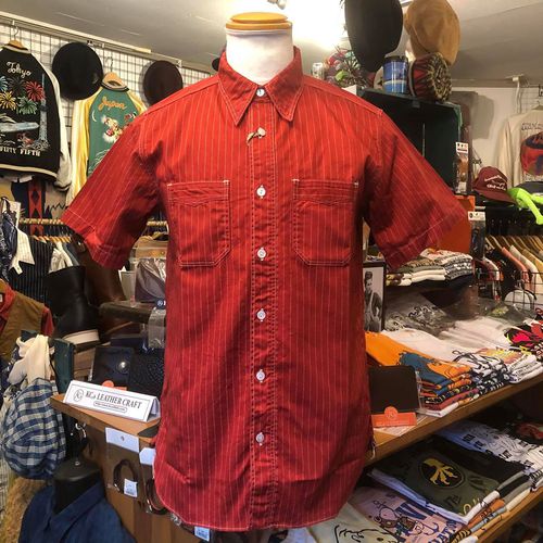 SUGAR CANE FICTION ROMANCE 8.5oz. RED WABASH S/S WORK SHIRT