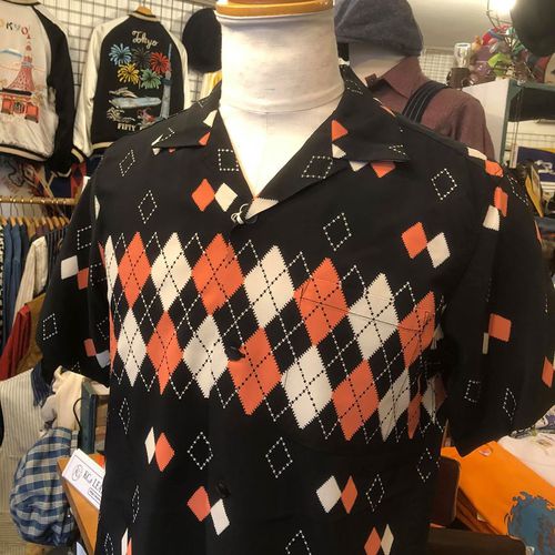 STAR OF HOLLYWOOD OPEN SHIRT ”ARGYLE” BLACK