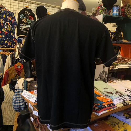 BUZZ RICKSONS HENLEY NECK Tee ”U.S. AIR FORCE” BLACK