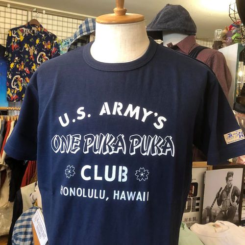 BUZZ RICKSONS×SUN SURF S/S Tee ONE PUKA PUKA CLUB NAVY