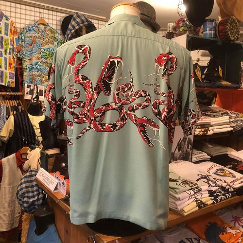 STAR of HOLLYWOOD OPEN SHIRT “RATTLE SNAKE” MINT GREEN