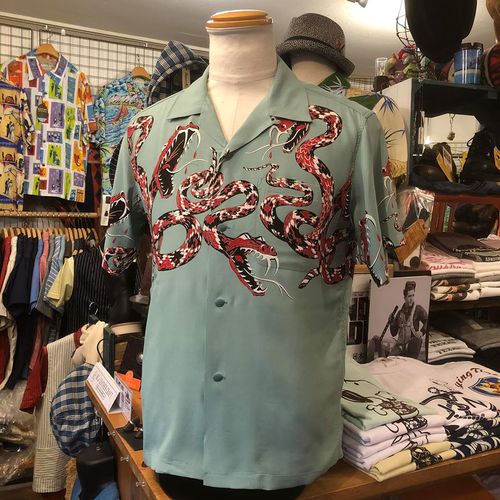 STAR of HOLLYWOOD OPEN SHIRT “RATTLE SNAKE” MINT GREEN