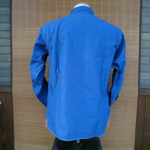 SUGAR CANE VAT DYE CHAMBRAY  L/S WORK SHIRT SC25513-125/BLUE