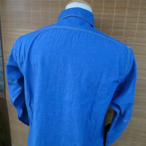 SUGAR CANE VAT DYE CHAMBRAY  L/S WORK SHIRT SC25513-125/BLUE