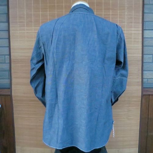 SUGAR CANE VAT DYE CHAMBRAY  L/S WORK SHIRT SC25513-128/NAVY