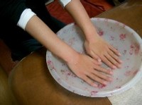 洗面器でお手軽に