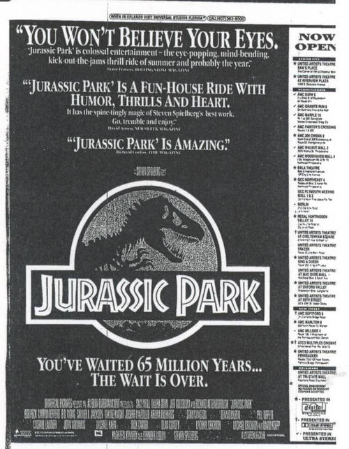 ジュラシックパーク、1993年6月11日公開