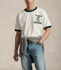ポロラルフローレン　polo by ralph lauren　ユニセックスリンガーTシャツ　白　緑