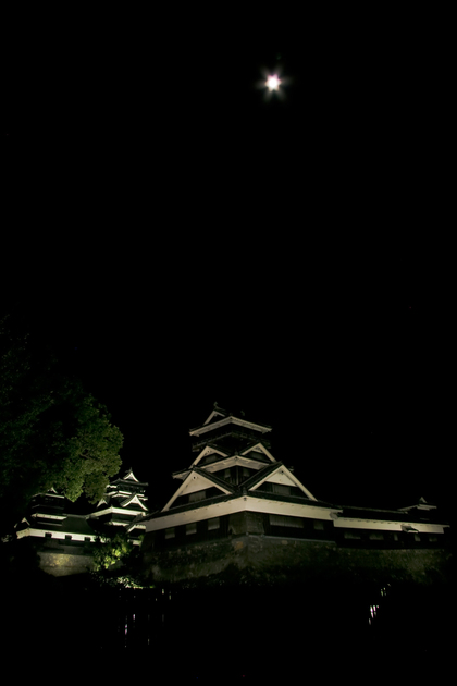 熊本城　中秋の名月　満月