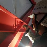 耐震補強をしたホテルの補強材塗装工事～熊本地震～