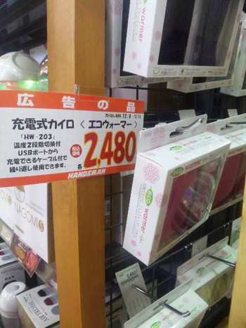 充電式カイロ探索