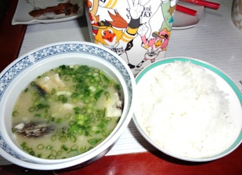 マゴチの味噌スープ