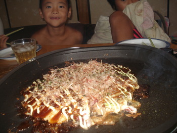 お好み焼きで一杯!