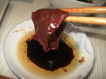 馬レバ刺し最高!!