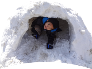 草千里ヶ浜で雪遊び♪コケル~