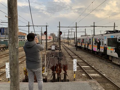 東京からの客人を熊電北熊本駅に案内